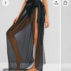 ZAFUL see thru maxi wrap skirt